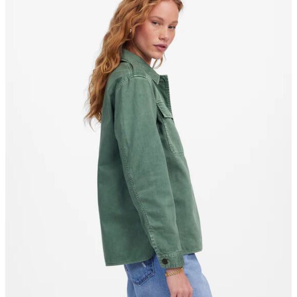 NWT Madewell Easy Utility Shirt-Jacket In Hreen Size XS - Picture 2 of 8